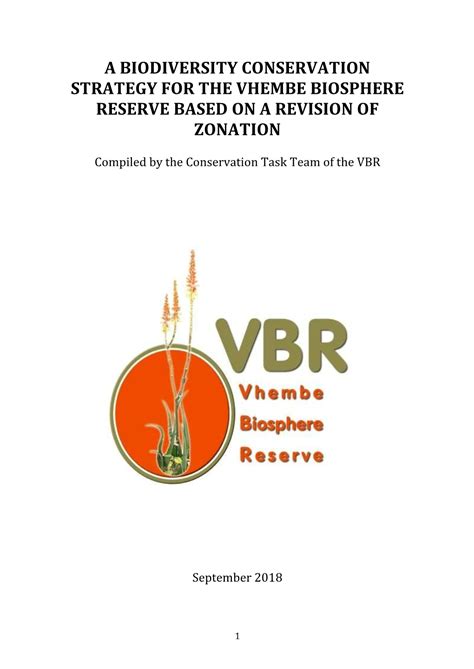 A Biodiversity Conservation Strategy for the Vhembe Biosphere Reserve Based on a Revision of ...