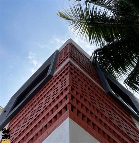 Contemporary Home With Brick Jaali Facade Built Using Local Materials | Bhadaginchala Design ...