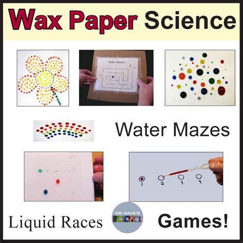 Wax Paper and Water Science Activity Kindergarten First Grade Primary ...