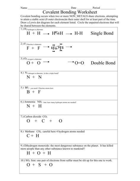 Chemical Bonding Worksheet — db-excel.com