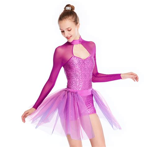 MiDee Sequins Modern Lyrical Dance Costumes Gymnastics Performance Cos ...