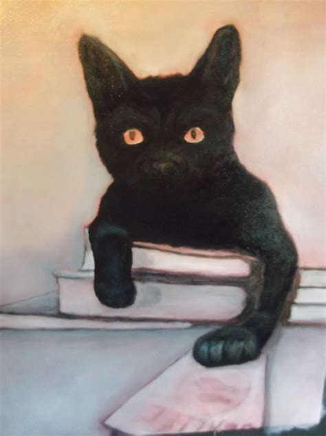 Black Cat Art – Oil Painting of the Black Cat - Dream Driven Art