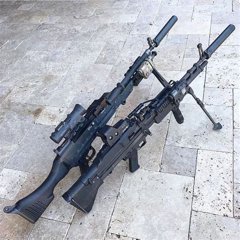 Suppressed M240 next to a suppressed M60e4 Mod 1 .... PC @azgunlord # ...