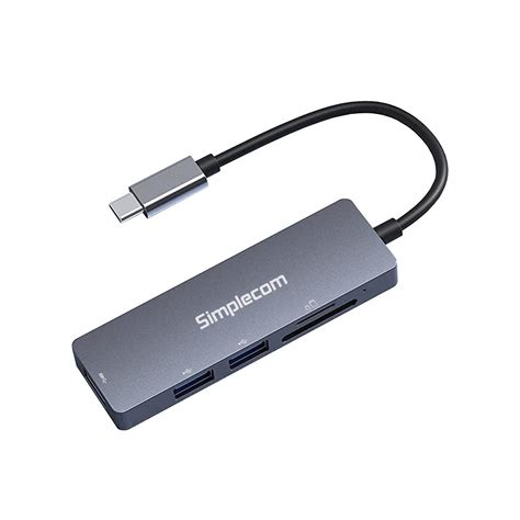 Simplecom CH255 USB-C 5-in-1 Multiport Adapter 3-Port USB-A Hub with SD ...
