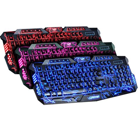 M200 Purple/Blue/Red LED Breathing Backlight Pro Gaming Keyboard Mouse ...