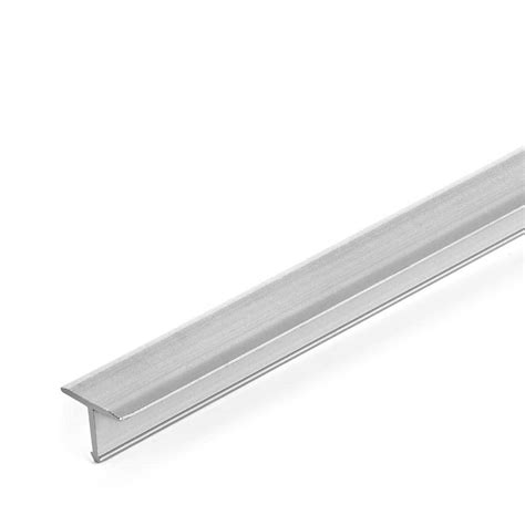 TrimMaster Aluminum T-Shaped Tile Edging Trim, Satin Silver, 9/16 in. x ...