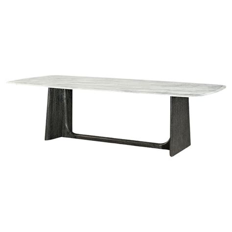Grey Oak Modern Marble Top Dining Table For Sale at 1stDibs