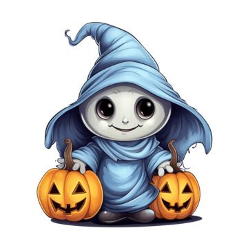 Halloween Character Cartoon With A Moon, Cartoon Illustration, Pumpkin Illustration, Halloween ...