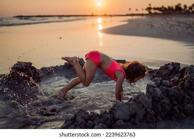 Little Girl Playing On Beach Digging Stock Photo 2239623763 | Shutterstock