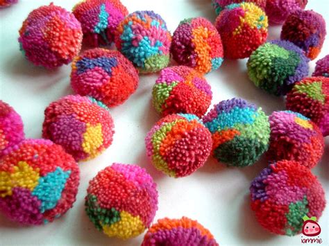 Mixed Colors Pom Poms yarn pom poms cotton pom pom yarn | Etsy