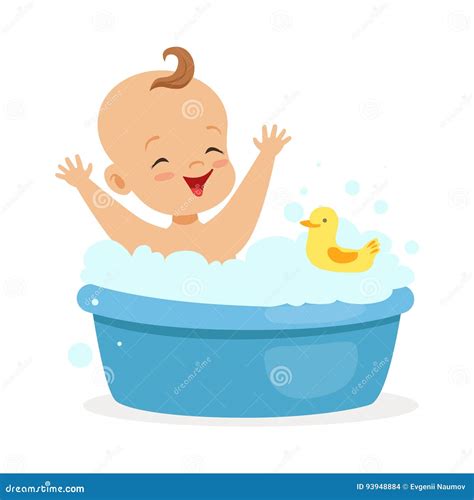 Happy Cartoon Baby Kid In Bath Tub | CartoonDealer.com #33551975