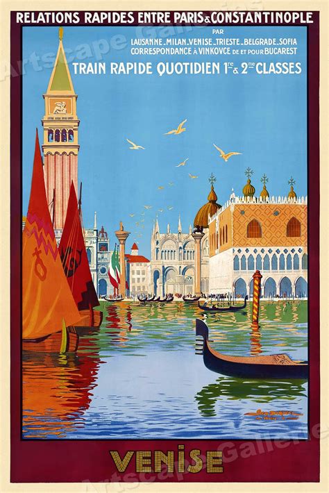 1920s Venice Italy Vintage Style Italian Travel Poster - 16x24 | eBay