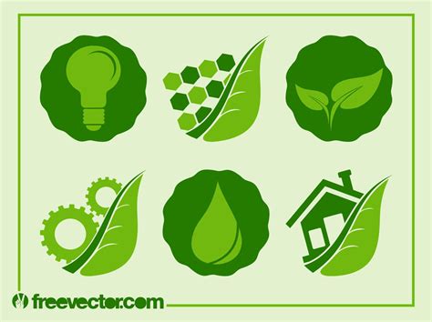 Ecology Icons Vector Vector Art & Graphics | freevector.com