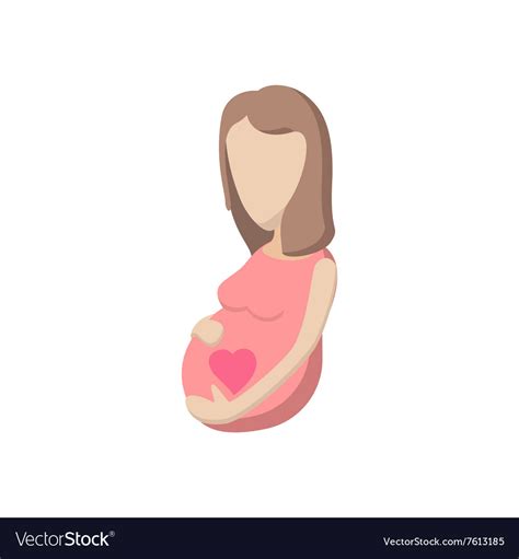 Pregnant woman cartoon icon Royalty Free Vector Image