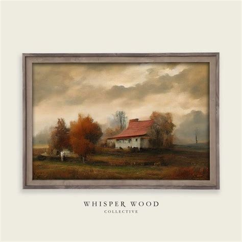 Autumn Farmhouse Oil Painting Landscape Warm Rustic - Etsy Digital ...