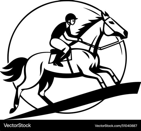 Horse riding club logo design equestrian sport Vector Image