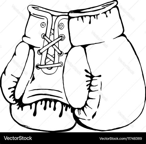 Hand Drawn Boxing Gloves Isolated On White Vector Image | The Best Porn ...