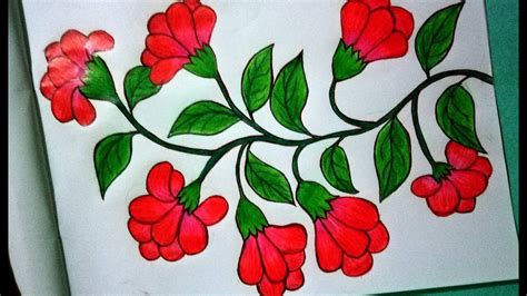 Flower Drawing Colour Pictures - aplacewhereichoose