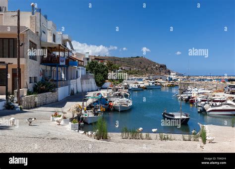 Fishing boats moored in the harbour at Kolymbari, Crete, Greece Stock Photo - Alamy