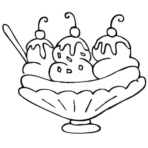 Banana Split Coloring Page - Coloring Home