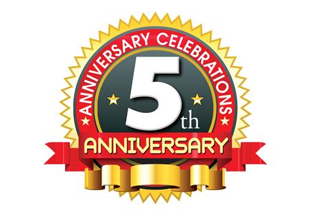 5th anniversary logo template in ping format | naveengfx