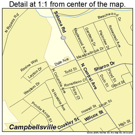 Campbellsville Kentucky Street Map 2112160