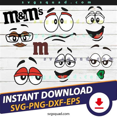 M&M Faces SVG Cut files, M&M SVG for Cricut and Silhouette - SvgSquad