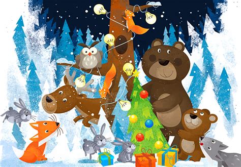 Animals in the Winter Forest jigsaw puzzle in Kids Puzzles puzzles on TheJigsawPuzzles.com