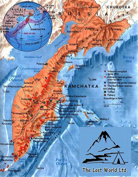 Kamchatka, Russia | ... russian 134kb in english and russian 99kb map ...