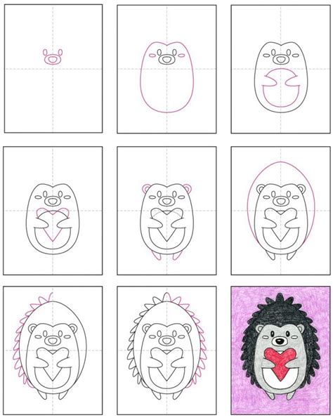 Draw a Hedgehog · Art Projects for Kids | Kids art projects, Valentine art projects, Hedgehog art