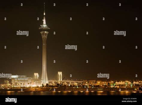 Macau Tower Night View China Stock Photo - Alamy