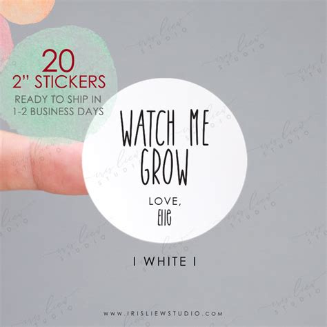 20 Watch Me Grow Stickersbaby Succulents Labelsgreenery Baby - Etsy