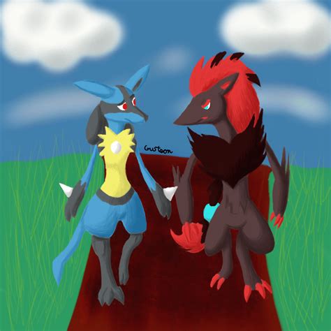 Lucario and Zoroark: Walking by Gusteon on DeviantArt