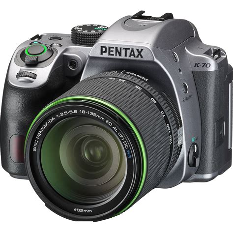 Pentax K-70 DSLR Camera with 18-135mm Lens (Silver) 16994 B&H