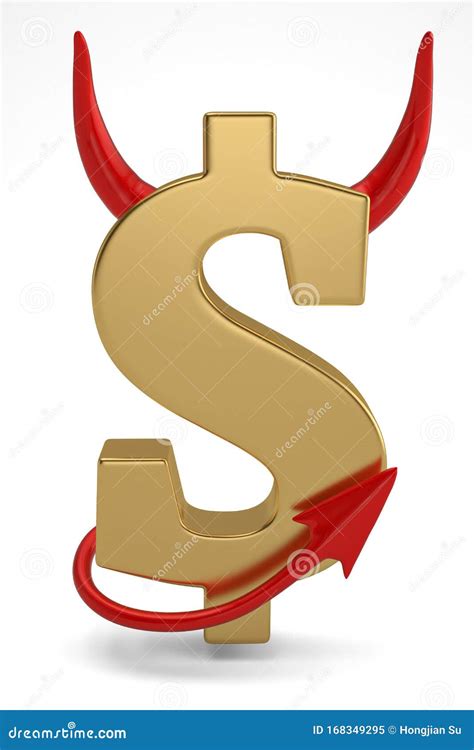 Money Is Evil Conceptual. Evil Dollar Isolated In White Background. 3d Illustration Royalty-Free ...