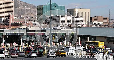 Traffic Ciudad Juarez Mexico Side of Border To El Paso Texas 4K 1188 ...