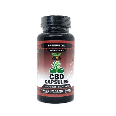 Hemp Bombs, High Potency CBD Capsules, Full Spectrum, 70 Capsules, 2100mg of CBD - CBD.market