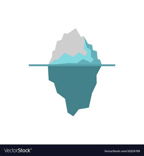 Iceberg icon flat style Royalty Free Vector Image