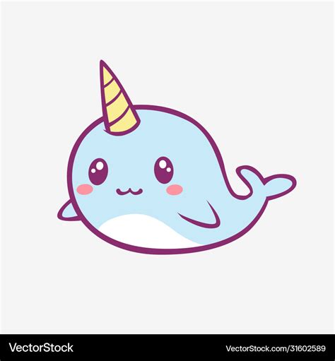 Kawaii dolphin cartoon smiling fantasy little Vector Image