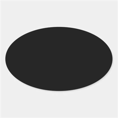 Black Color Oval Oval Sticker | Zazzle