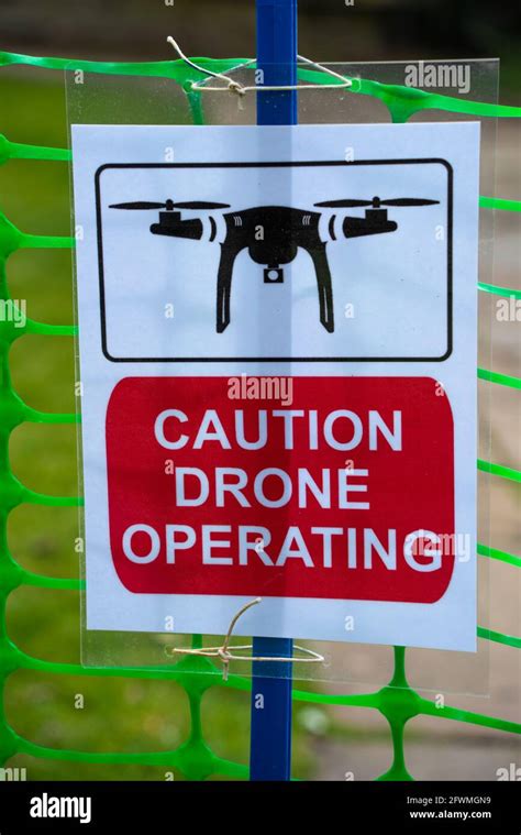 Drone, operating, drone operation area, warning sign, remote pilot, Remotely, Piloted, Aircraft ...