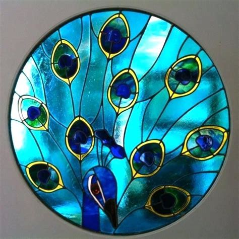 stained glass designs for beginners peacock simple stained glass ...