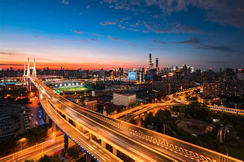 Shanghai Traffic Nanpu Bridge Night View Picture And HD Photos | Free ...