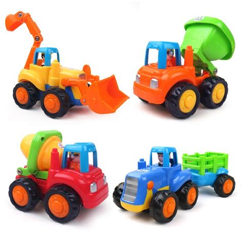 New 4Pcs Durable High Quality Best Toy Set Truck toy Tractor Trailer ...