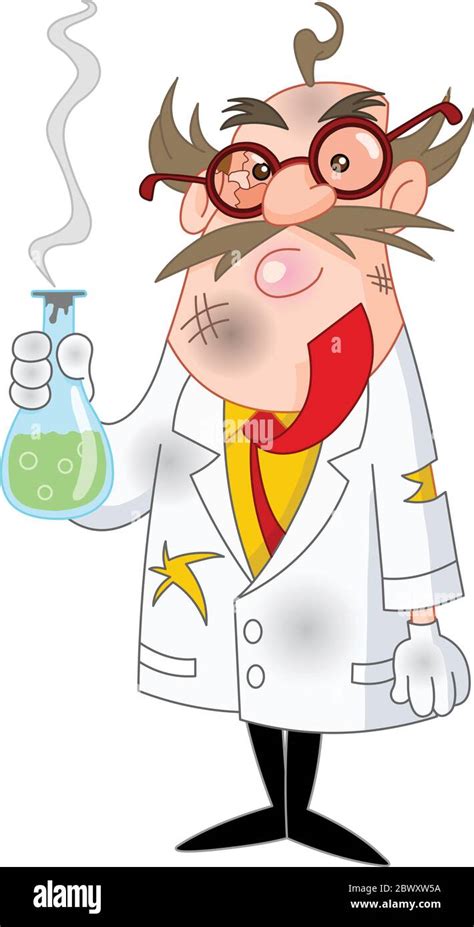 Cartoon scientist after a failed experiment Stock Vector Image & Art - Alamy