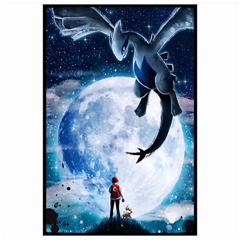 Pokémon Lugia Poster Handmade Canvas Print Lugia Art A3 A4 Poster Legendary Pokémon ...