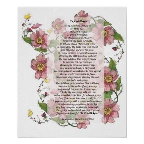 To A Wild Rose Poem Poster | Zazzle | Rose poems, Wild roses, Planting roses