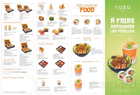 Yuzu sushi menus in Québec, Quebec, Canada