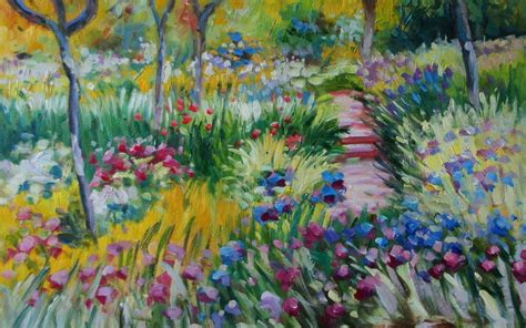 Painting Claude Monet - Field of flowers wallpapers and images ...