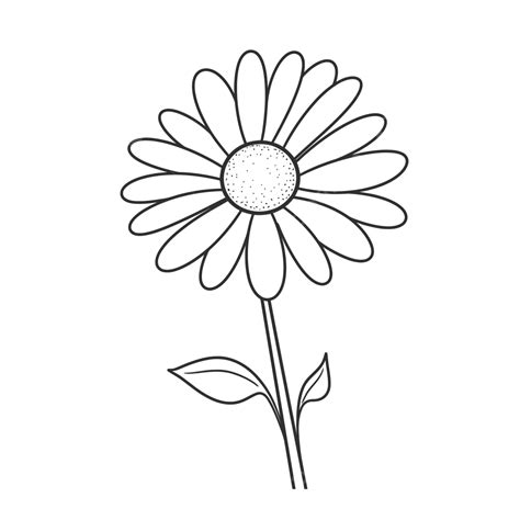 Daisy Drawing Free Printable Coloring Page For Kids Outline Sketch Vector, Daisy Drawing, Wing ...